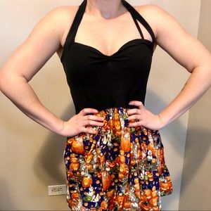 Pumpkin Patch Cat Halter Party Dress